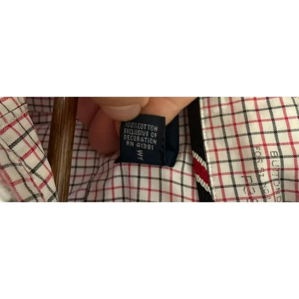 Vintage Polo Ralph Lauren Mens Large Red & Blue Button Down